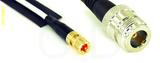 Coaxial Cable, 10-32 (Microdot compatible) to N female, RG188, 2 foot, 50 ohm