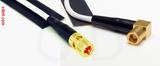 Coaxial Cable, 10-32 (Microdot compatible) to SMB 90 degree (right angle) plug (female contact), RG188, 4 foot, 50 ohm