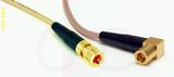 Coaxial Cable, 10-32 (Microdot compatible) to SMB 90 degree (right angle) plug (female contact), RG316, 6 foot, 50 ohm
