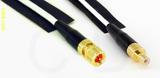 Coaxial Cable, 10-32 (Microdot compatible) to SMB jack (male contact), RG196 low noise, 6 foot, 50 ohm