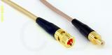 Coaxial Cable, 10-32 (Microdot compatible) to SMB jack (male contact), RG316 double shielded, 6 foot, 50 ohm