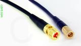 Coaxial Cable, 10-32 (Microdot compatible) to SMB plug (female contact), RG174 flexible (TPR jacket), 40 foot, 50 ohm