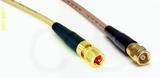 Coaxial Cable, 10-32 (Microdot compatible) to SMC (Subvis), RG316, 6 foot, 50 ohm