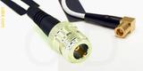 Coaxial Cable, N female to SMB 90 degree (right angle) plug (female contact), RG188, 12 foot, 50 ohm