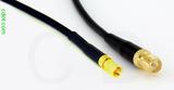 Coaxial Cable, SSMC to SMA female reverse polarity, RG174 low noise, 8 foot, 50 ohm