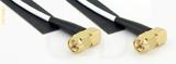 Coaxial Cable, SMA 90 degree (right angle) to SMA 90 degree (right angle), RG188 low noise, 1 foot, 50 ohm