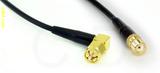 Coaxial Cable, SMA 90 degree (right angle) to SMA female, RG174 low loss, 3 foot, 50 ohm
