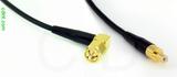 Coaxial Cable, SMA 90 degree (right angle) to SMB jack (male contact), RG174 flexible (TPR jacket), 10 foot, 50 ohm