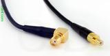 Coaxial Cable, SMA 90 degree (right angle) female to SMB jack (male contact), RG174 flexible (TPR jacket), 5 foot, 50 ohm
