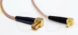 Coaxial Cable, SMA 90 degree (right angle) female to SMB 90 degree (right angle) jack (male contact), RG316 double shielded, 8 foot, 50 ohm