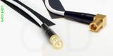 Coaxial Cable, SMA female reverse polarity to SMB 90 degree (right angle) plug (female contact), RG188, 5 foot, 50 ohm