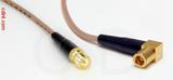 Coaxial Cable, SMA female reverse polarity to SMB 90 degree (right angle) plug (female contact), RG316, 6 foot, 50 ohm