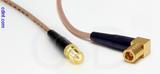 Coaxial Cable, SMA female reverse polarity to SMB 90 degree (right angle) plug (female contact), RG316 double shielded, 3 foot, 50 ohm
