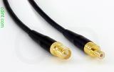 Coaxial Cable, SMA female reverse polarity to SMB jack (male contact), RG174 low noise, 8 foot, 50 ohm