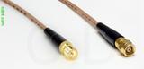 Coaxial Cable, SMA female reverse polarity to SMC (Subvis), RG316, 6 foot, 50 ohm