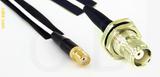 Coaxial Cable, SMA female to TNC bulkhead mount female, RG196 low noise, 8 foot, 50 ohm