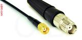 Coaxial Cable, SMA reverse polarity to TNC female, RG174 flexible (TPR jacket), 50 foot, 50 ohm