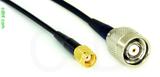 Coaxial Cable, SMA reverse polarity to TNC reverse polarity, RG174 low noise, 1 foot, 50 ohm