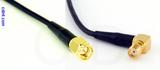 Coaxial Cable, SMA to SMA 90 degree (right angle) female, RG174 flexible (TPR jacket), 3 foot, 50 ohm
