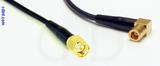 Coaxial Cable, SMA to SMB 90 degree (right angle) plug (female contact), RG174 low noise, 4 foot, 50 ohm