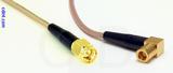 Coaxial Cable, SMA to SMB 90 degree (right angle) plug (female contact), RG316, 24 foot, 50 ohm