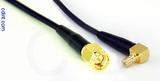 Coaxial Cable, SMA to SMB 90 degree (right angle) jack (male contact), RG174 low noise, 20 foot, 50 ohm