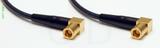 Coaxial Cable, SMB 90 degree (right angle) plug (female contact) to SMB 90 degree (right angle) plug (female contact), RG174, 3 foot, 50 ohm