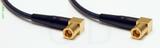 Coaxial Cable, SMB 90 degree (right angle) plug (female contact) to SMB 90 degree (right angle) plug (female contact), RG174 flexible (TPR jacket), 4 foot, 50 ohm
