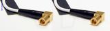 Coaxial Cable, SMB 90 degree (right angle) plug (female contact) to SMB 90 degree (right angle) plug (female contact), RG188 low noise, 8 foot, 50 ohm