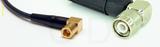 Coaxial Cable, SMB 90 degree (right angle) plug (female contact) to TNC 90 degree (right angle), RG174 low loss, 6 foot, 50 ohm
