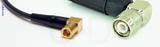 Coaxial Cable, SMB 90 degree (right angle) plug (female contact) to TNC 90 degree (right angle), RG174 flexible (TPR jacket), 40 foot, 50 ohm