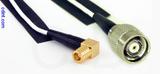 Coaxial Cable, SMB 90 degree (right angle) plug (female contact) to TNC reverse polarity, RG196 low noise, 3 foot, 50 ohm