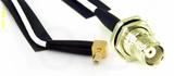 Coaxial Cable, SMB 90 degree (right angle) jack (male contact) to TNC bulkhead mount female, RG188 low noise, 16 foot, 50 ohm