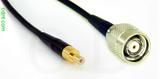 Coaxial Cable, SMB jack (male contact) to TNC reverse polarity, RG174 flexible (TPR jacket), 50 foot, 50 ohm