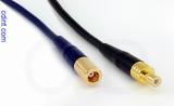 Coaxial Cable, SMB plug (female contact) to SMB jack (male contact), RG174 low noise, 6 foot, 50 ohm