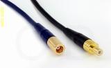Coaxial Cable, SMB plug (female contact) to SMB jack (male contact), RG174 flexible (TPR jacket), 3 foot, 50 ohm