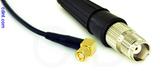 Coaxial Cable, SMC (Subvis) 90 degree (right angle) to TNC female, RG174 flexible (TPR jacket), 12 foot, 50 ohm