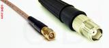 Coaxial Cable, SMC (Subvis) to TNC female, RG316 double shielded, 16 foot, 50 ohm